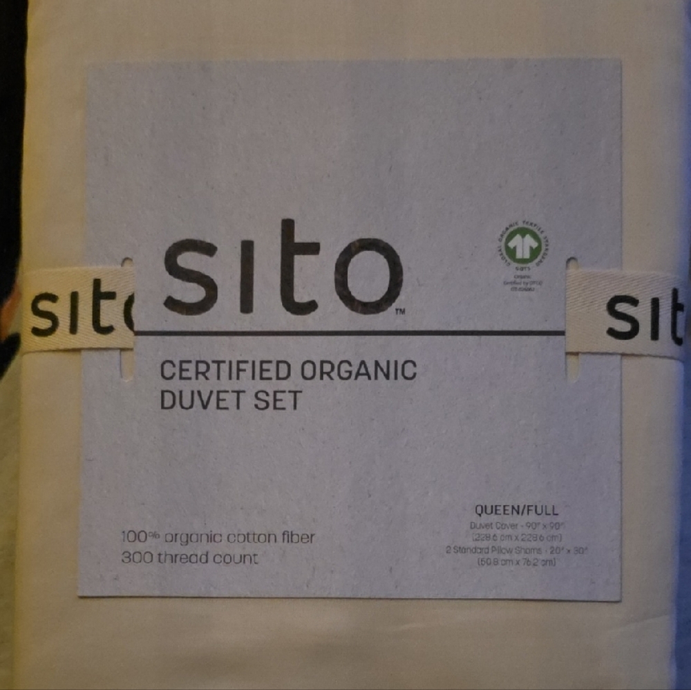 SITO Certified Organic Cotton Duvet Set in Queen MUSHROOM/OAT COLOR